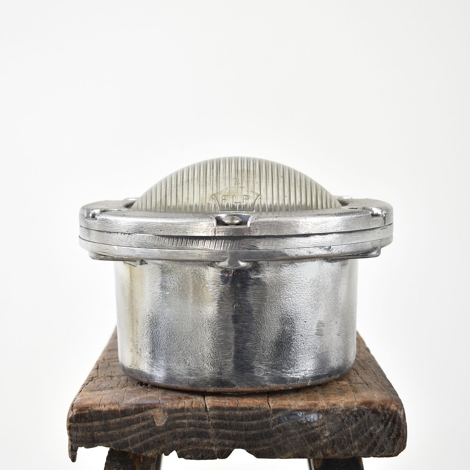 Original Polished Holophane Bulkhead Light photo furniture
