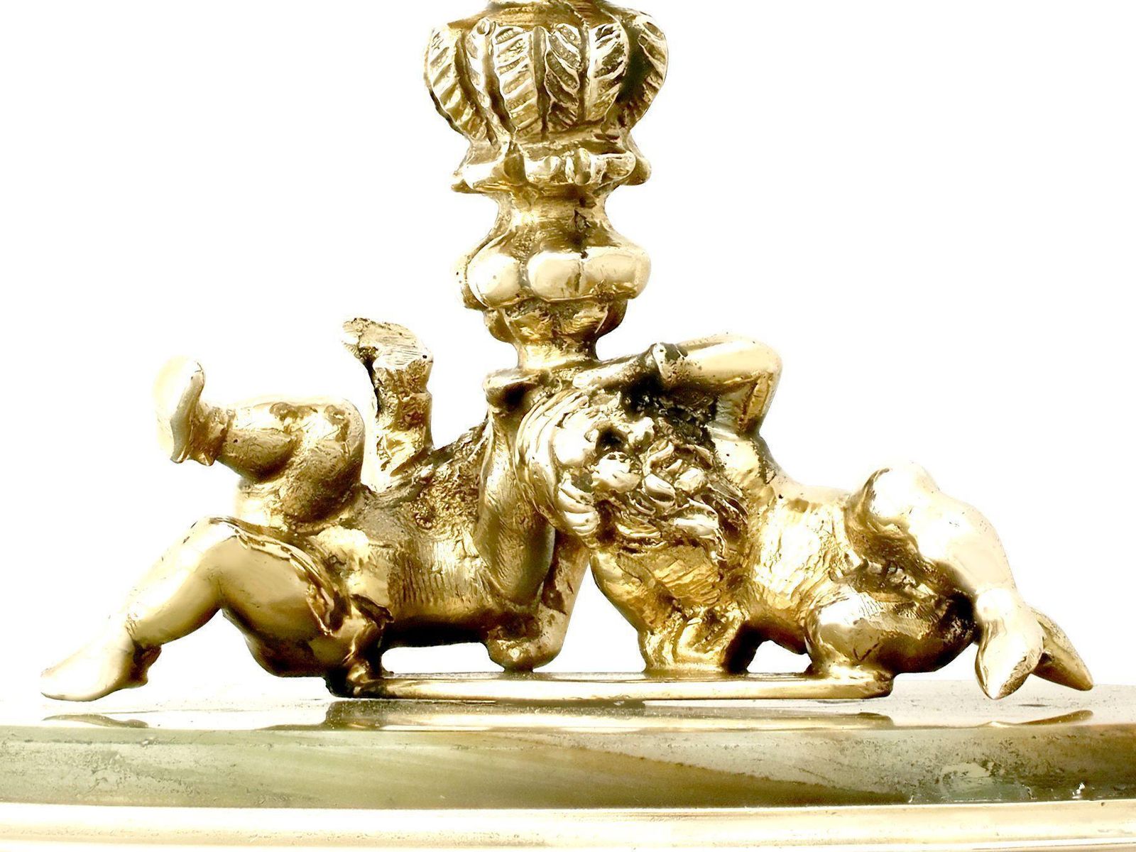 1798.0 Antique Italian Silver Gilt And Marble Candlesticks photo