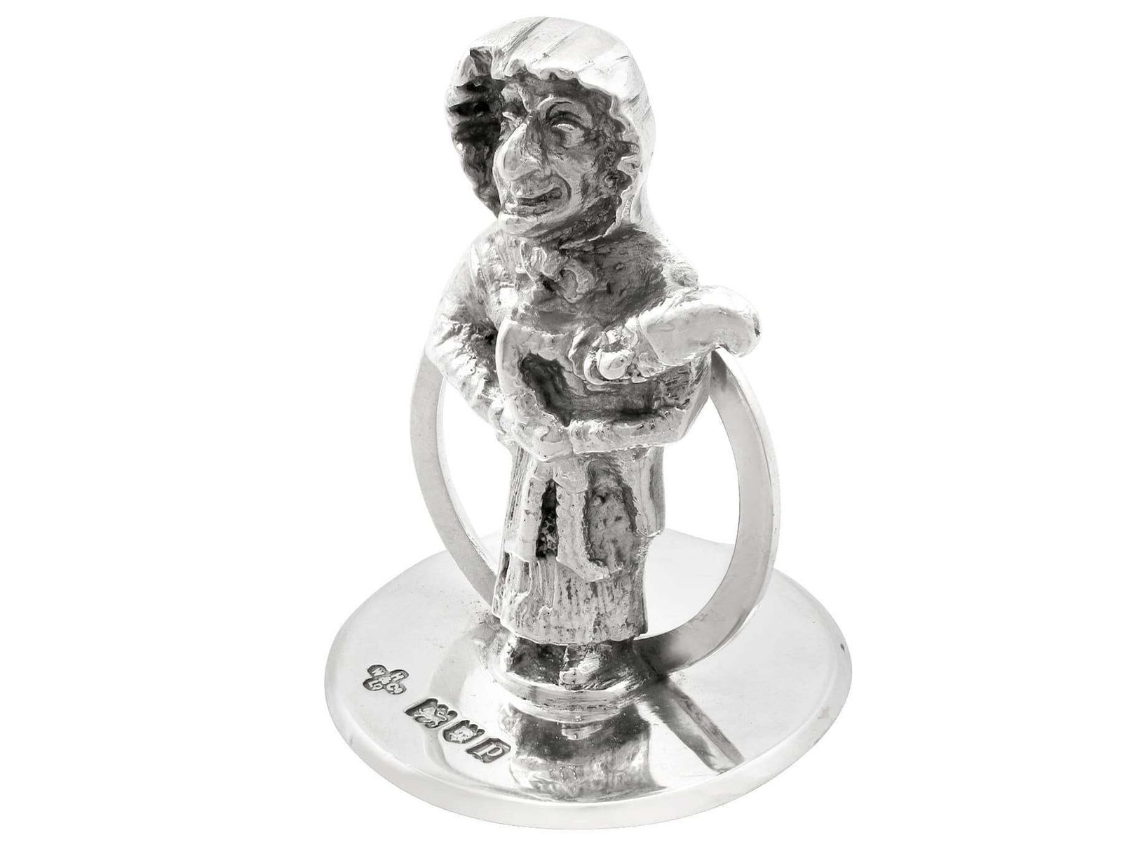 Antique Sterling Silver Punch And Judy Card / Menu Holders photo vinterior