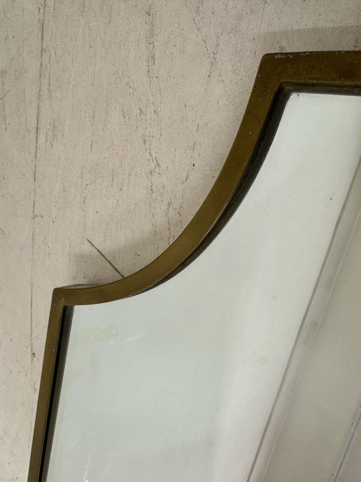 1950s Italian Brass Shield Mirror photo for sale