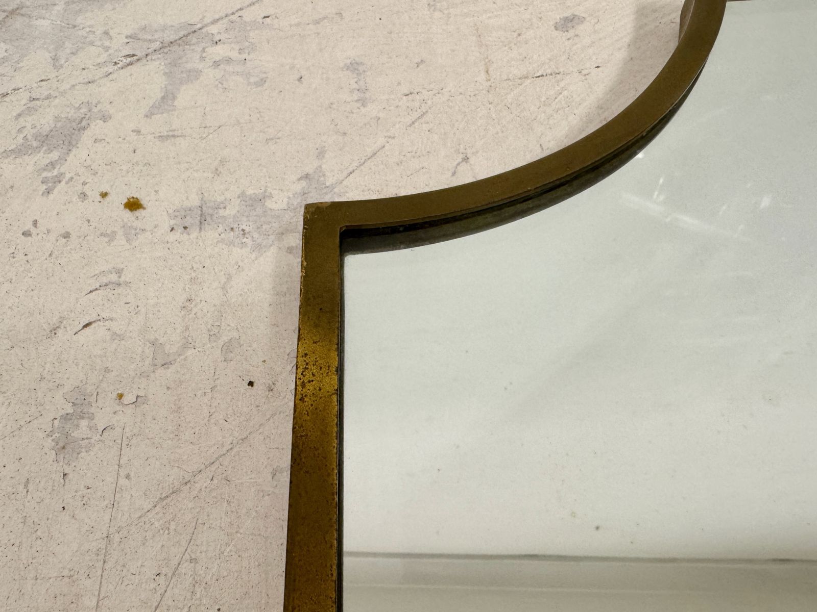 1950s Italian Brass Shield Mirror photo vinterior