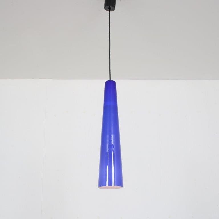 1960s Blue Glass Hanging Lamp By Vistosi, Italy photo furniture