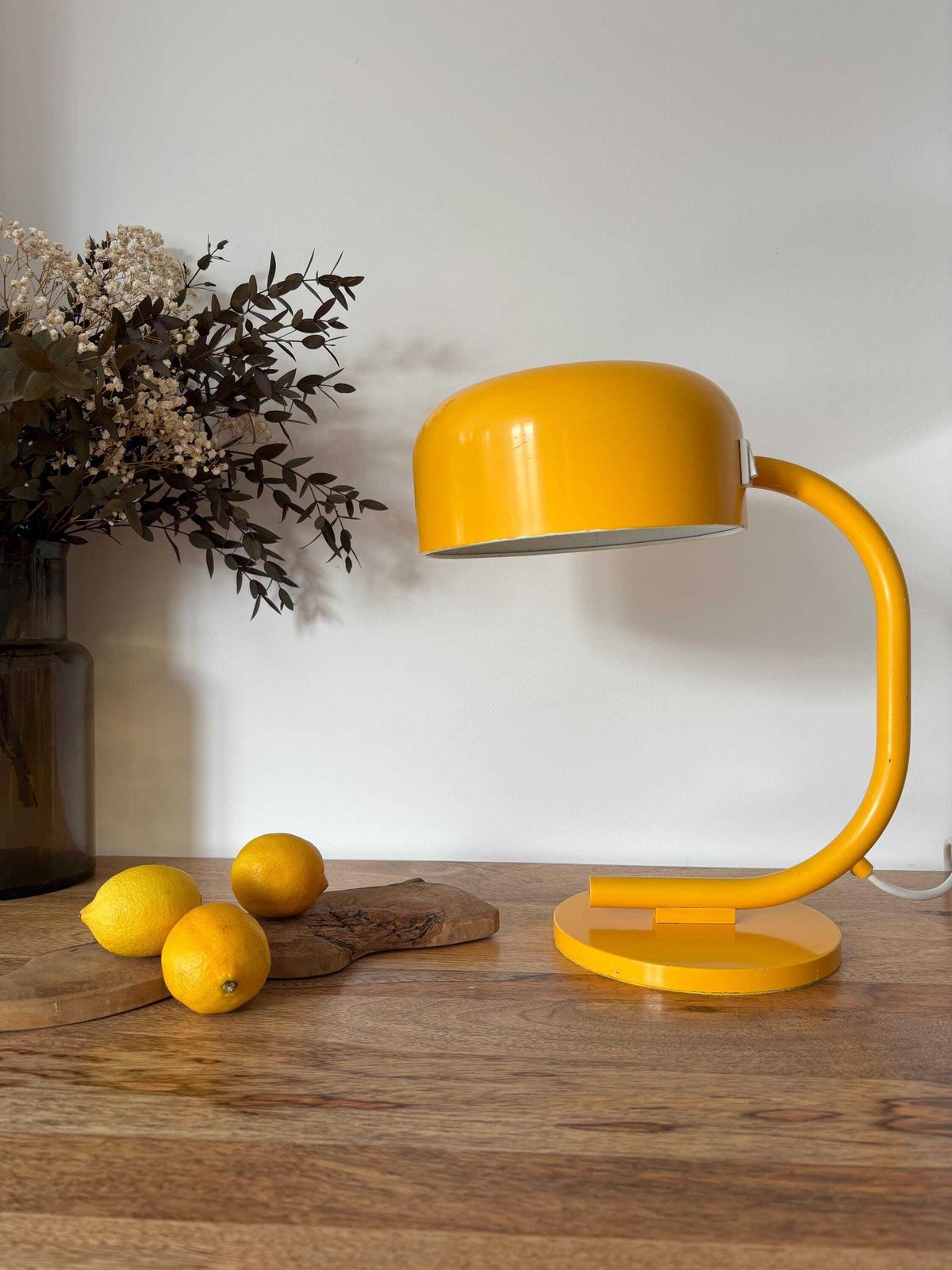 Vintage Space Age Bauhaus Yellow Minimalist Table Lamp From Kaiser Idell / Kaiser Leuchten, Germany, 1960s photo furniture