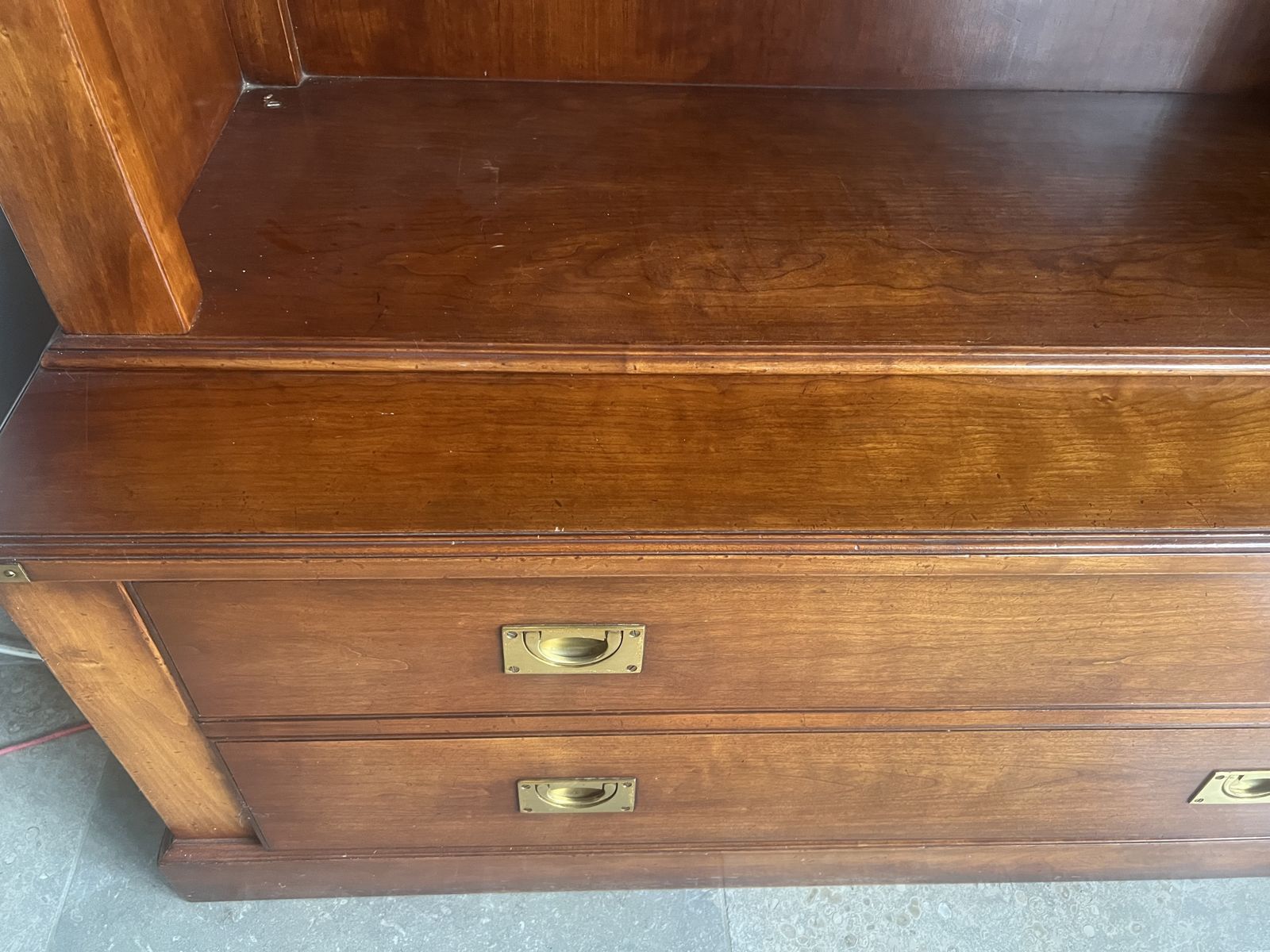Harrods Kennedy Military Faux Bookcase Tv Cabinet Mahogany photo 1450.0