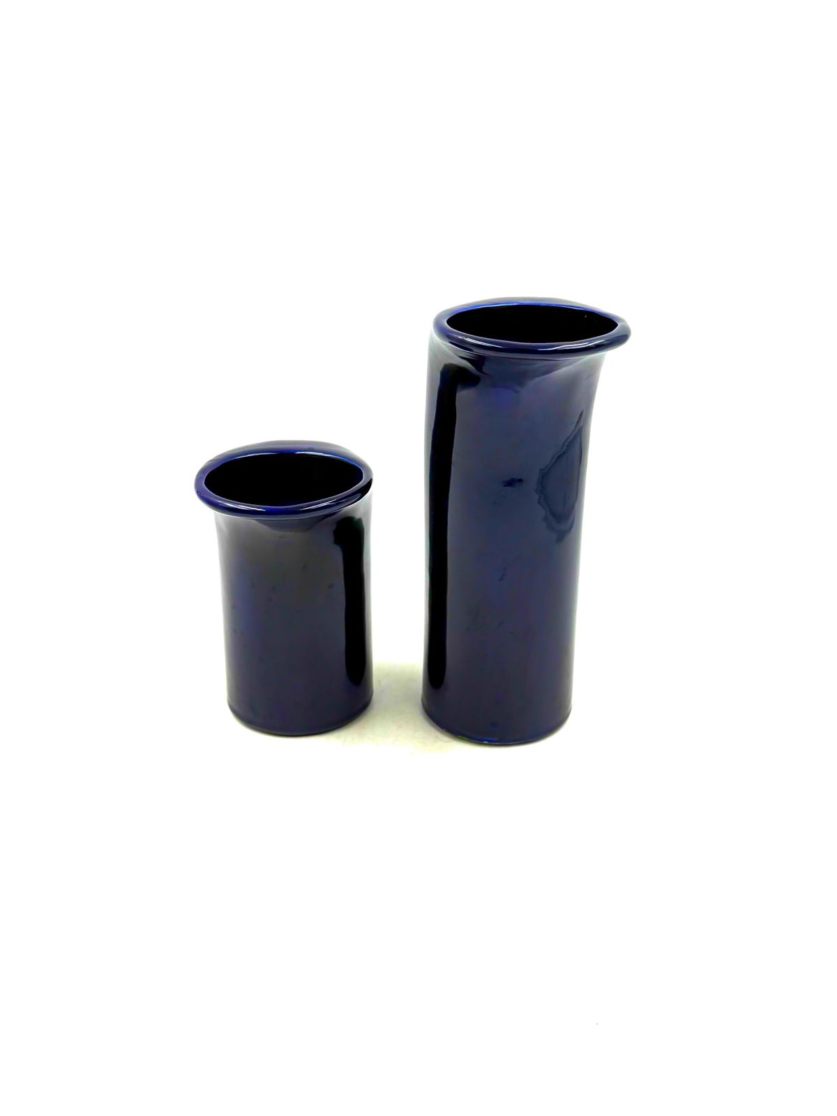 Space Age Set Of 2 Blue Ceramic Vase, Italy Ca. 1970 photo 550.0