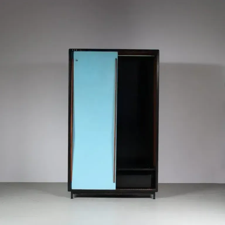 Willy Van Der Meeren Large Wardrobe For Tubax, Belgium 1950 photo Furniture