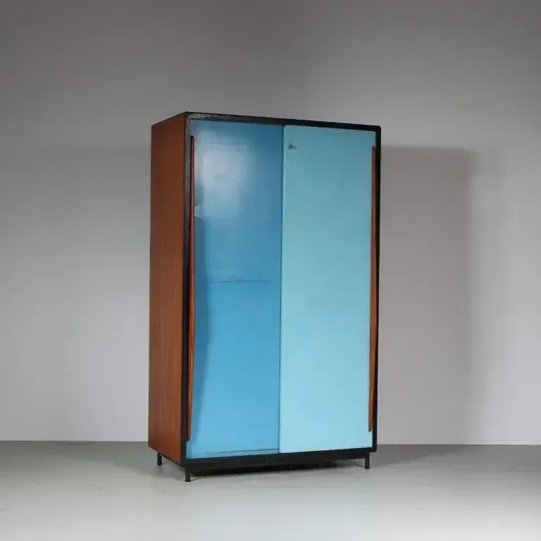 4097.0 Willy Van Der Meeren Large Wardrobe For Tubax, Belgium 1950 photo