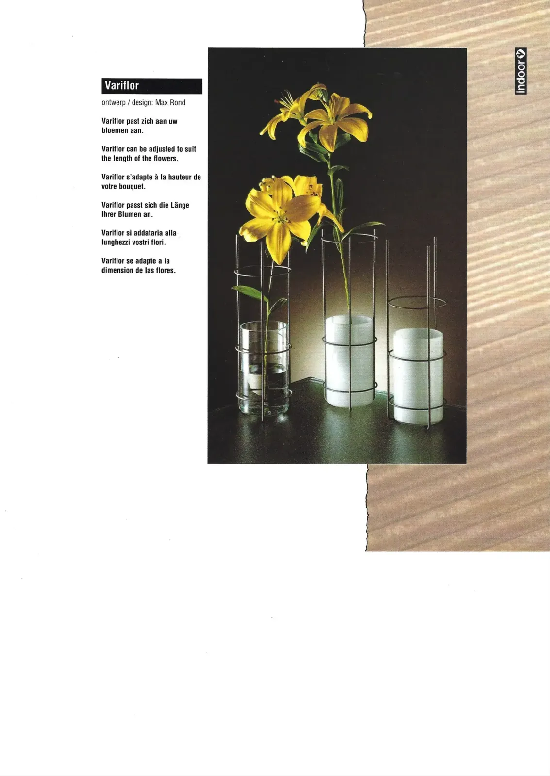 1980s “Variflor” Clear Vase By Max Rond For Indoor, Netherlands photo furniture
