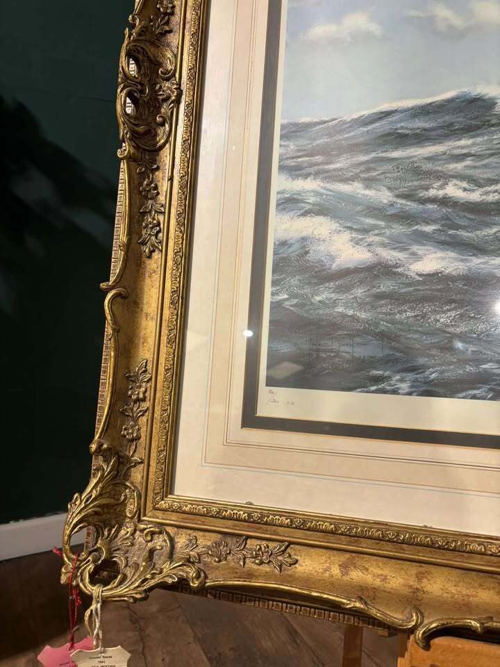 Limited Edition Print   After Montague Dawson, The Windsor Castle, Numbered 184/200 Signed By Lord Mountbatten Of Burma, photo furniture