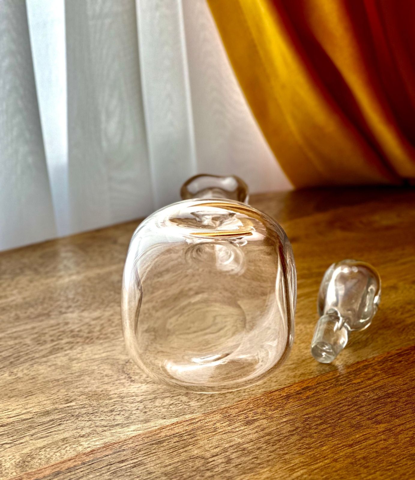 Early 20th Century Art Nouveau Miniature Glass Decanter   Elegant Handblown Design, Vintage Decorative Bottle, 16.5cm Collectible photo 70.0