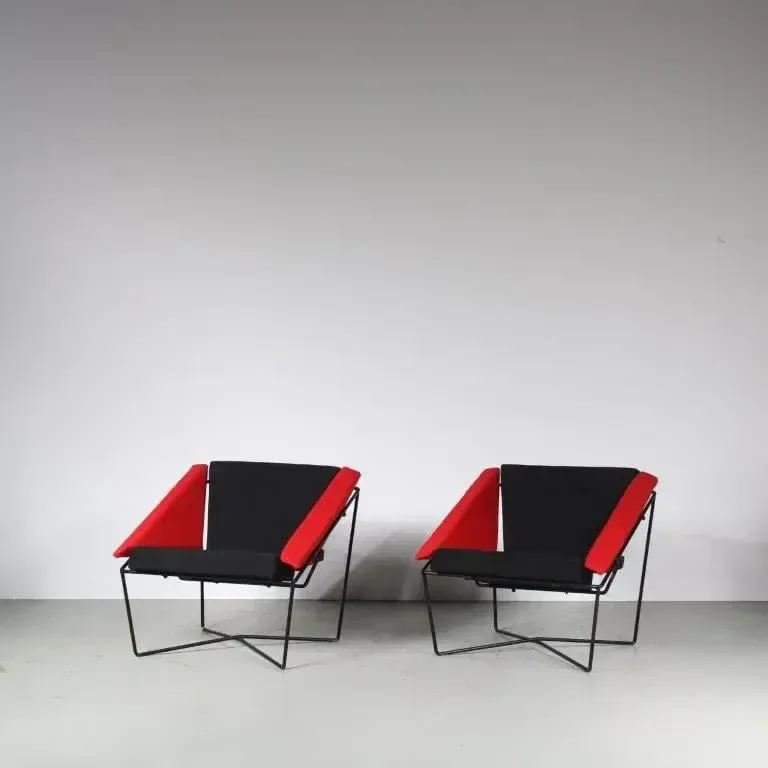 Pair Of “Van Speyk” Chairs By Rob Eckhardt For Pastoe, Netherlands 1984 photo for sale