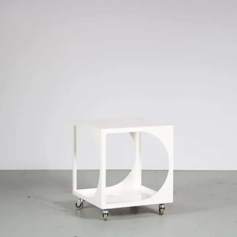 1960s Unique White Metal Trolley From The Netherlands