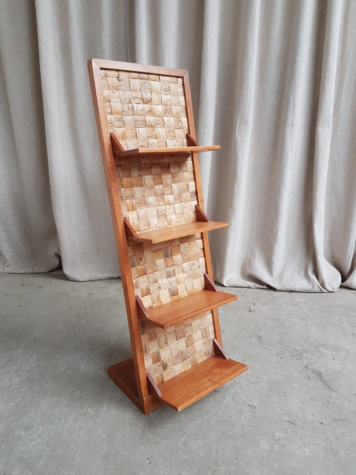 Vtg Mid Century Compact Bookcase Small Shelves Danish Scandi Design Retro R739 photo Furniture