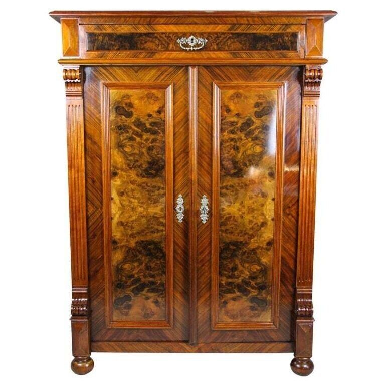 19th Century Nutwood Half Cabinet, Nutwood/ Burl   Austria, Circa 1880 photo furniture