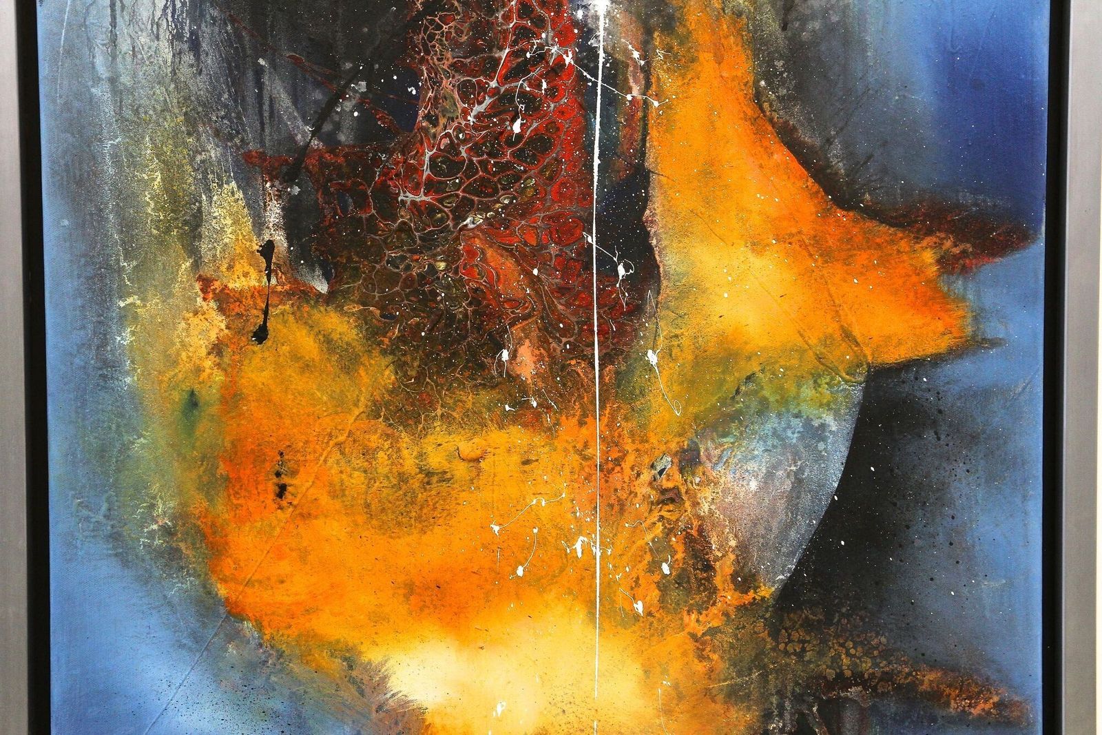 Abstract Painting "Sea War", Acrylic On Canvas By Ms, Steel Frame, At 2021 photo 5990.0