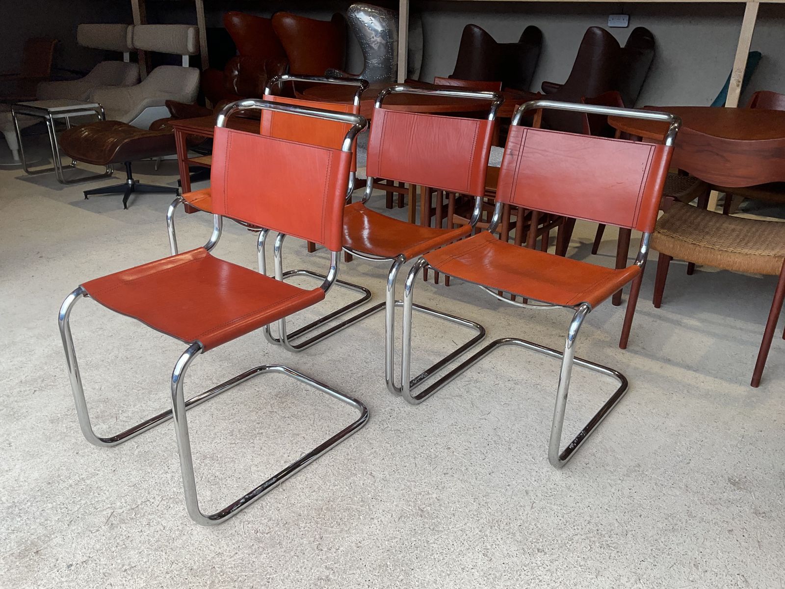Set Of 4 Chairs By Mart Stam For Fasem, 1970s In Mid Century Style photo furniture