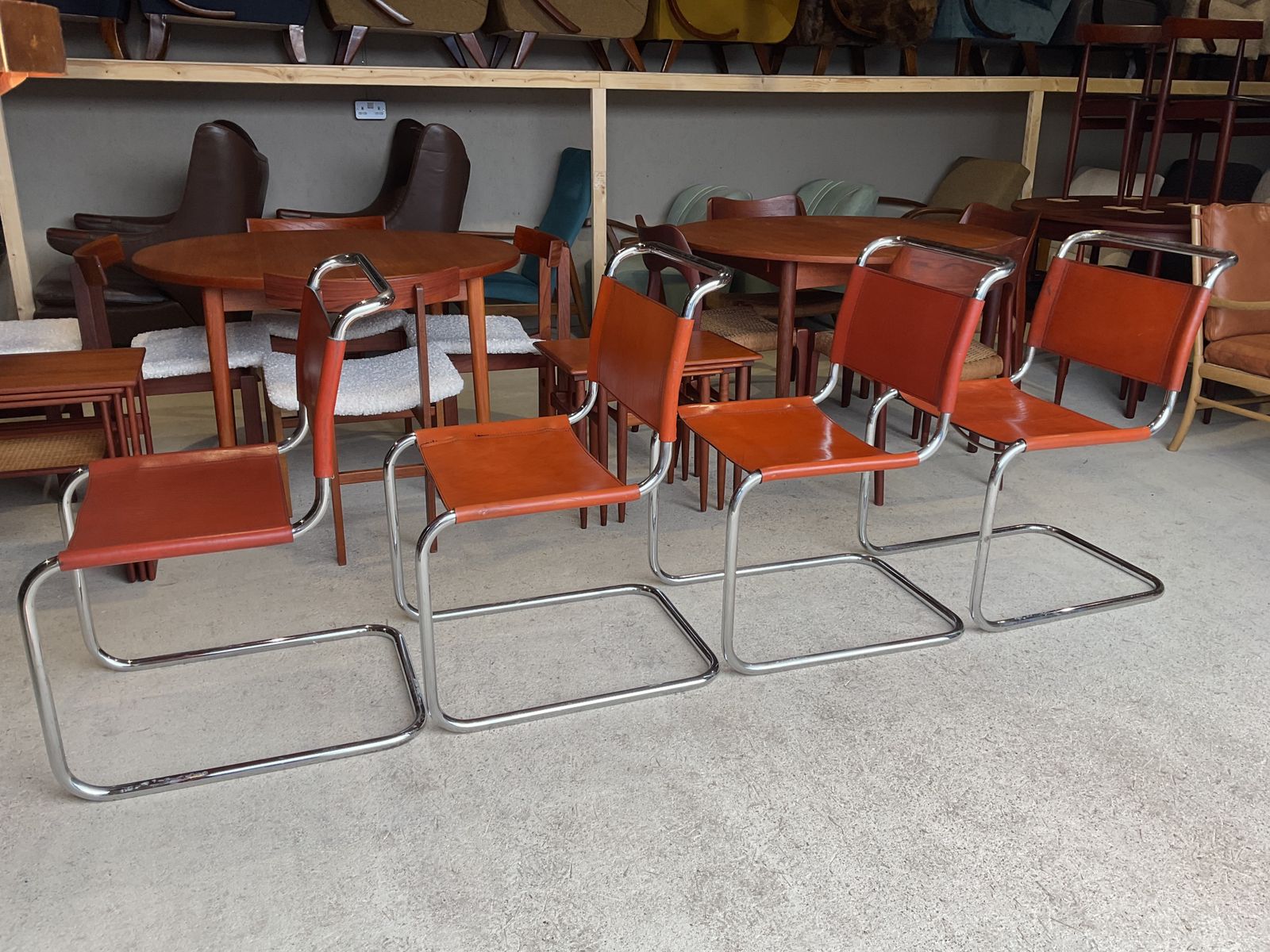 Set Of 4 Chairs By Mart Stam For Fasem, 1970s In Mid Century Style photo for sale