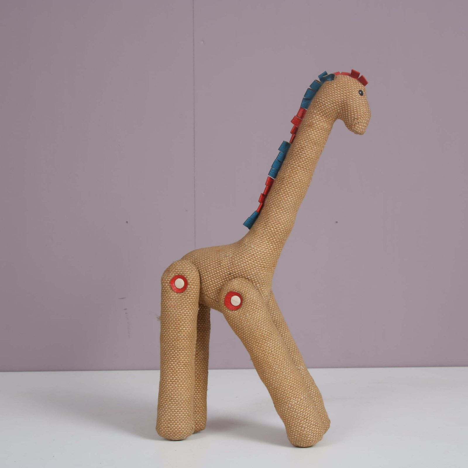 Jute And Leather Giraffe By Renate Müller For H. Josef Leven Kg, Germany 1960 photo vinterior