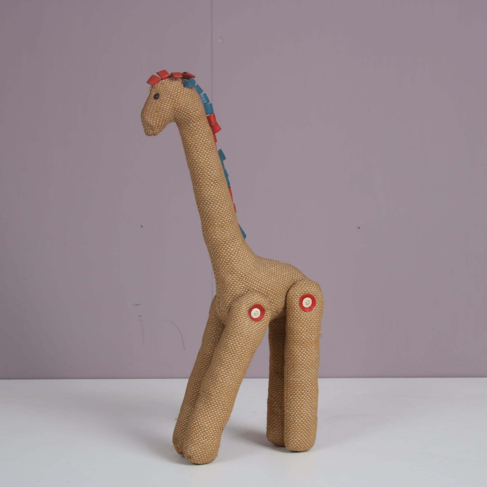 Jute And Leather Giraffe By Renate Müller For H. Josef Leven Kg, Germany 1960 photo vintage