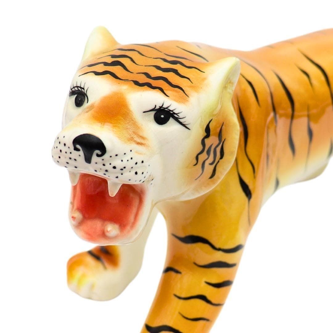 Large Mid Century Ceramic Tigress 13.2 Inches Long Very Good Condition , Mid Century Animal Decor photo for sale