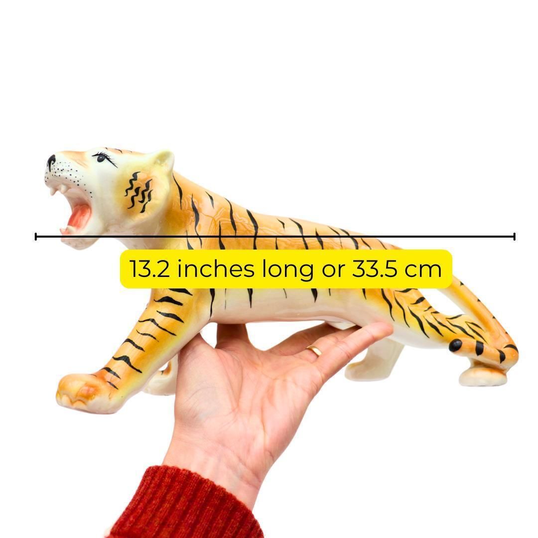 Large Mid Century Ceramic Tigress 13.2 Inches Long Very Good Condition , Mid Century Animal Decor photo 68.0