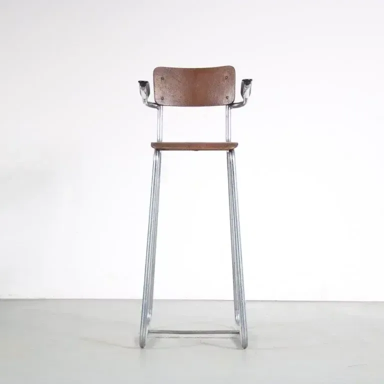 1950s High Children Chair By Gispen, The Netherlands
