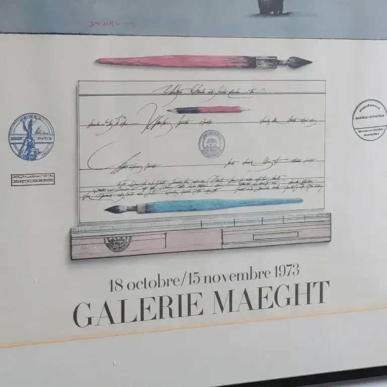 Steinberg Lithography For Galerie Maeght, Printed By Mourlot In Paris, 1973 photo for sale