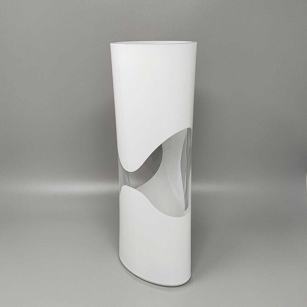 1970s Astonishing White Space Age Vase By Linea Glass. Made In Italy photo 338.0