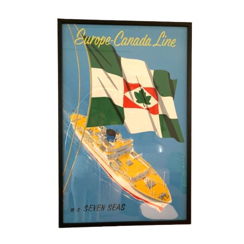 Europe Canada Line Poster By Reyn Dirksen, Netherlands 1955