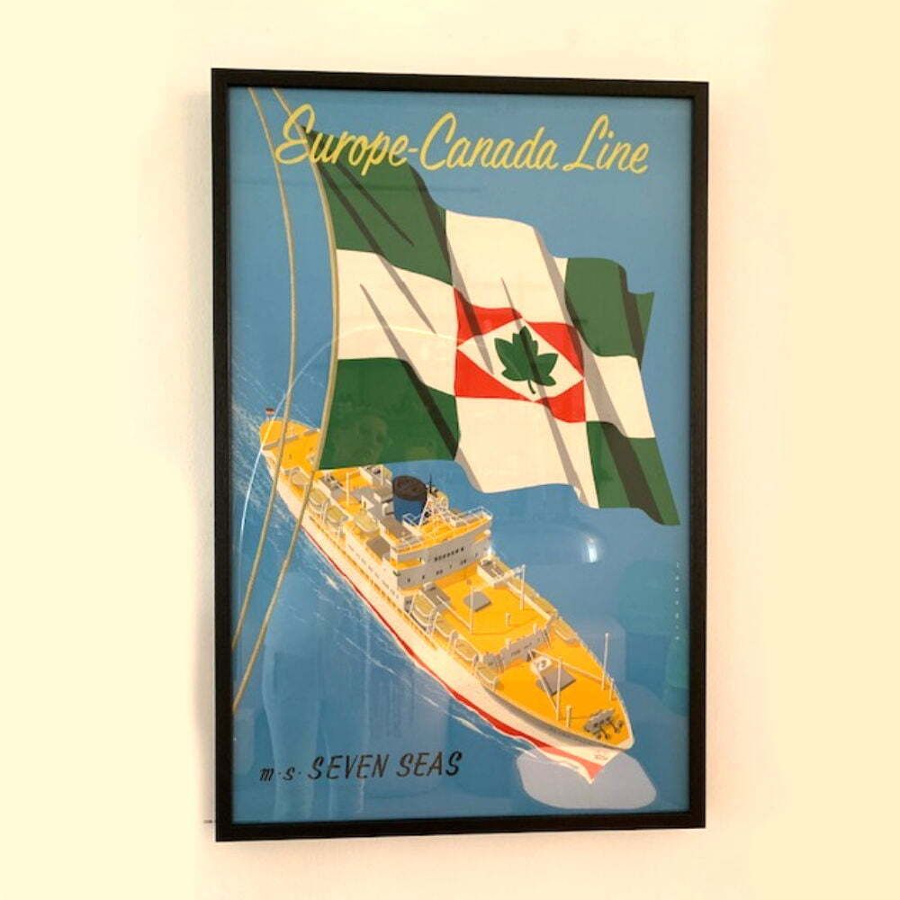 Europe Canada Line Poster By Reyn Dirksen, Netherlands 1955 photo furniture