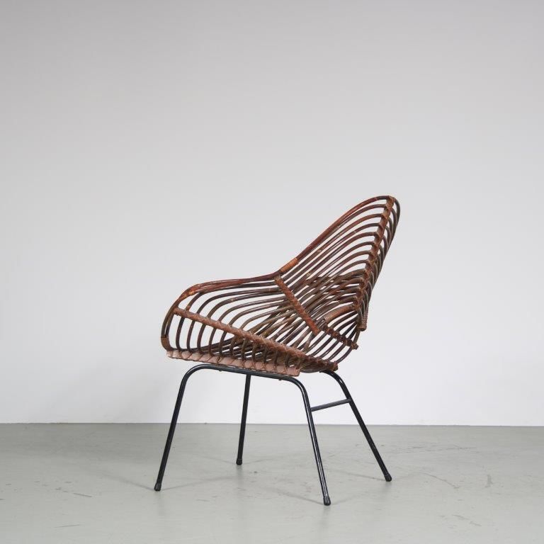 1950s Rare Rattan Chair By Rohé, Netherlands photo Furniture