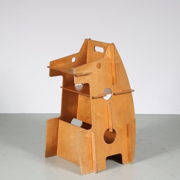 Convertible Children’s High Chair, Desk And Rocker Combined From The Netherlands, 1950 photo furniture