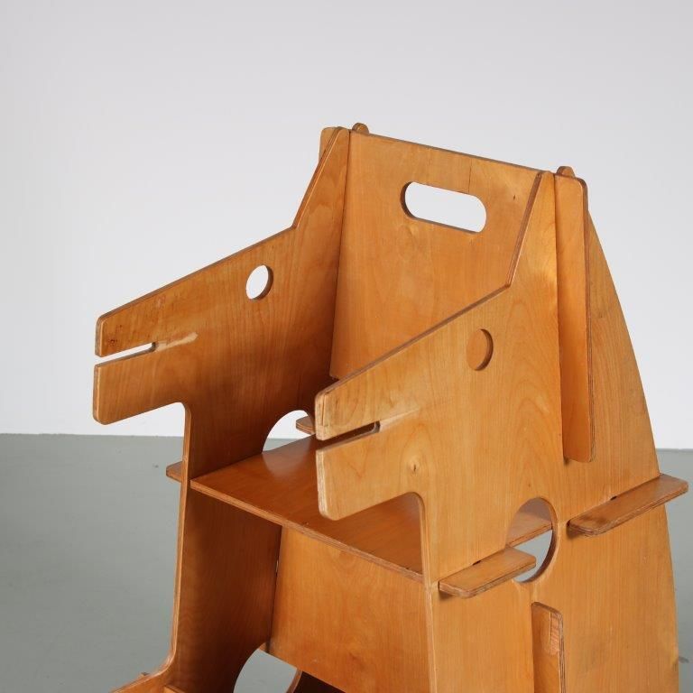 photo for sale Convertible Children’s High Chair, Desk And Rocker Combined From The Netherlands, 1950