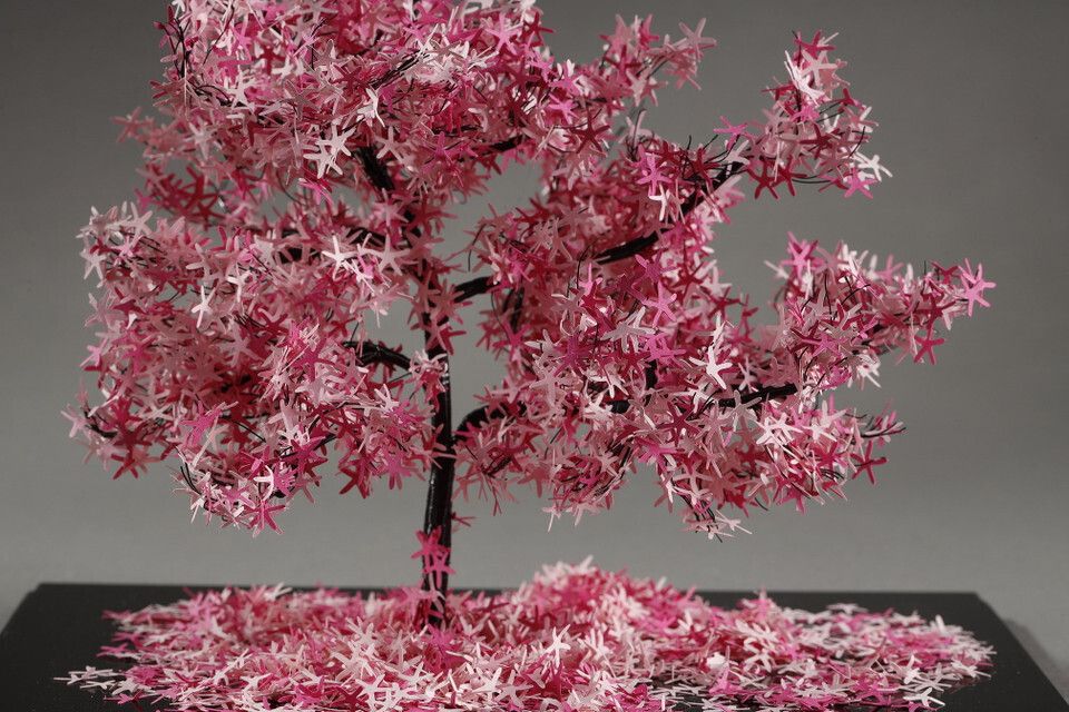 Metal And Paper Creation By Lebanese Artist Nayla Tabet &Quot;The Pink Tree&Quot. photo 865.0