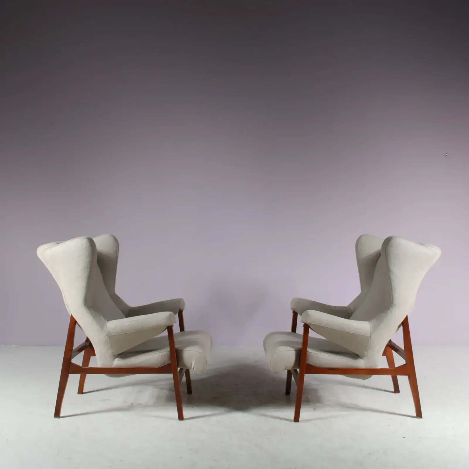 photo for sale Very Rare Pair Of Early “Fiorenza” Chairs By Franco Albini For Arflex, Italy 1950