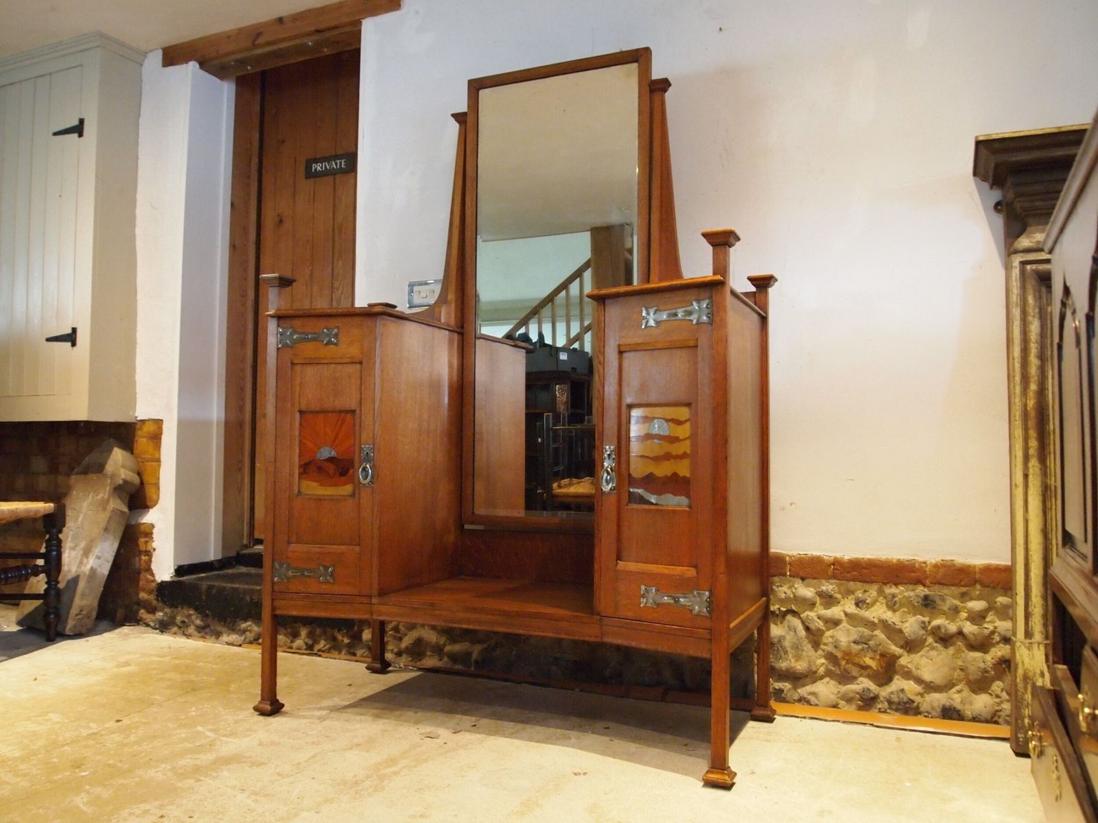 Dressing Table Outstanding Arts & Crafts Oak Manner Of E A Taylor C1900