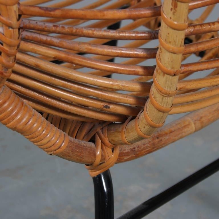 1950s Rare Rattan Easy Chair By Rohé, Netherlands photo Furniture