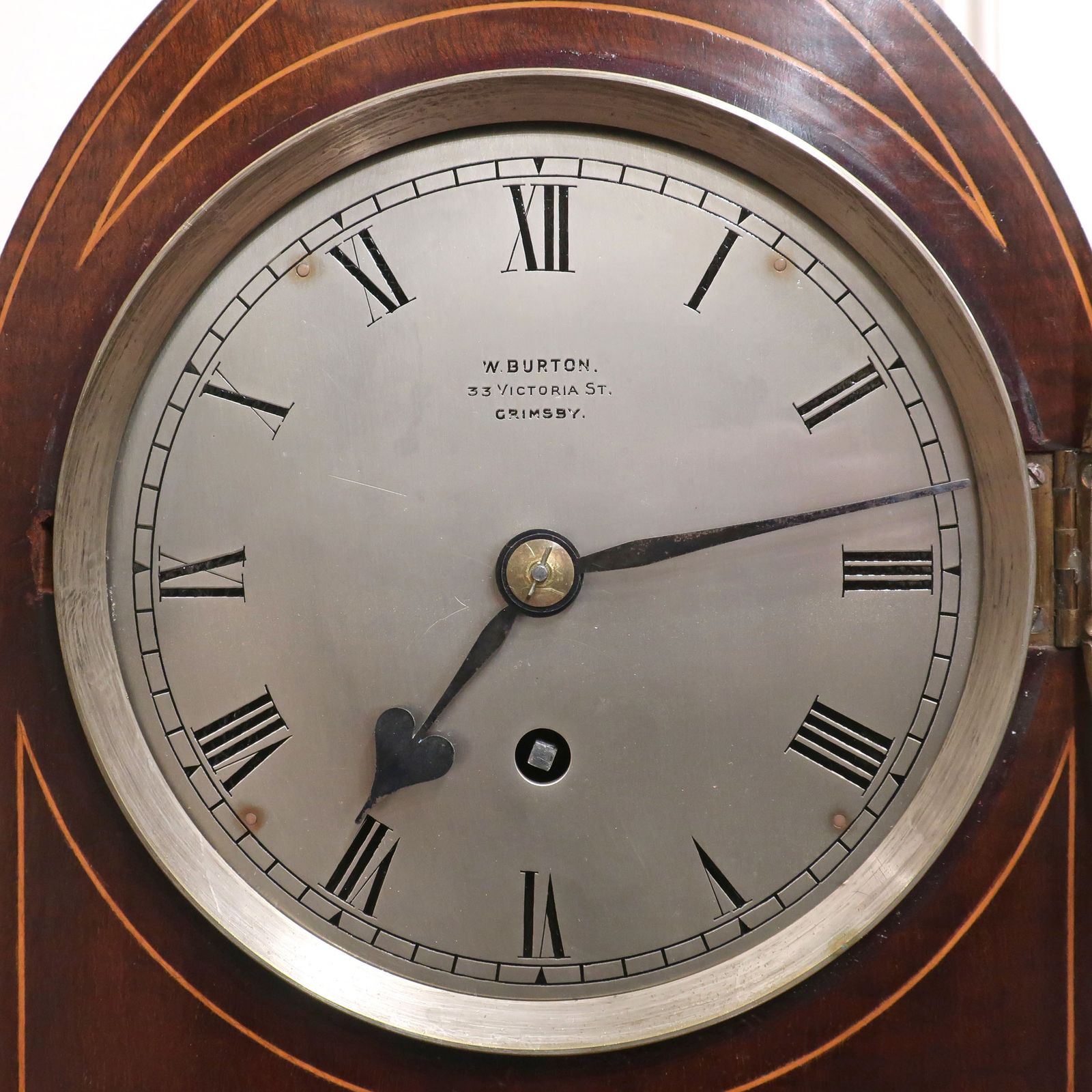 Edwardian Mahogany Single Fusee Timepiece Mantel Clock By W. Burton photo for sale