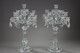 Pair Of Glass Candelabras With Crystal Pendants photo Home Decor