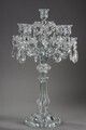 Pair Of Glass Candelabras With Crystal Pendants photo vinterior