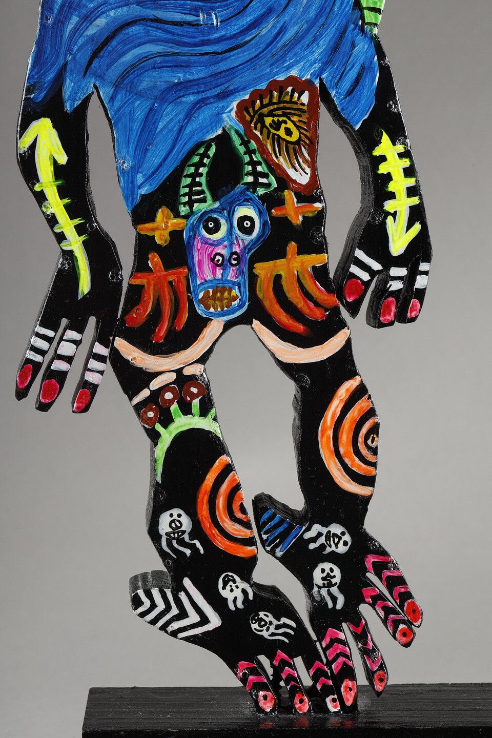 Painted Wood Sculpture, "Djinn" By Mohammad Ariyaei photo Art
