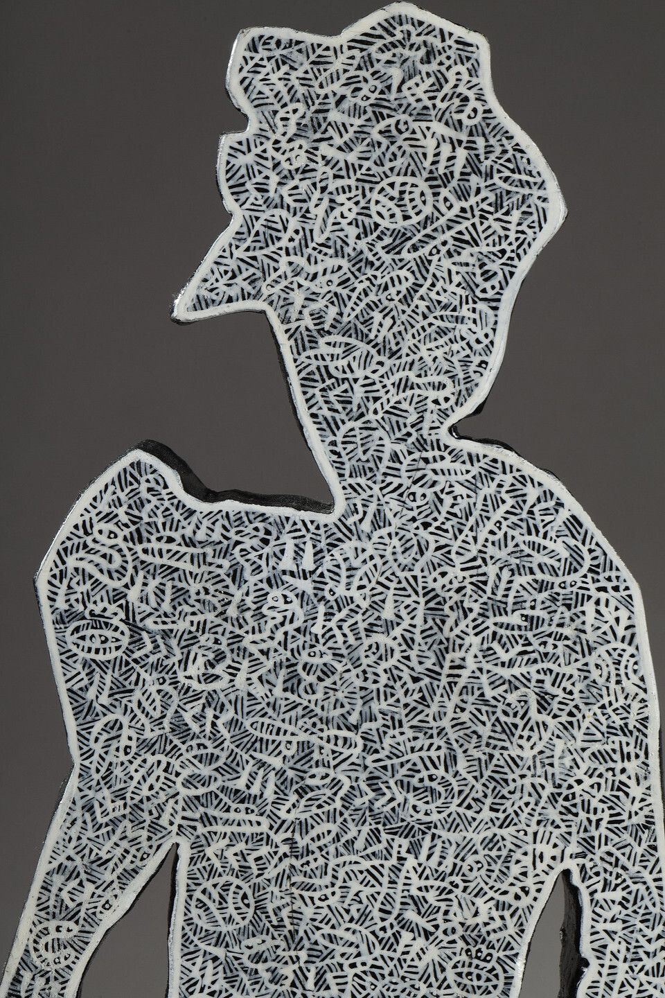 1180.0 Painted Wood Sculpture, "Djinn" By Mohammad Ariyaei photo