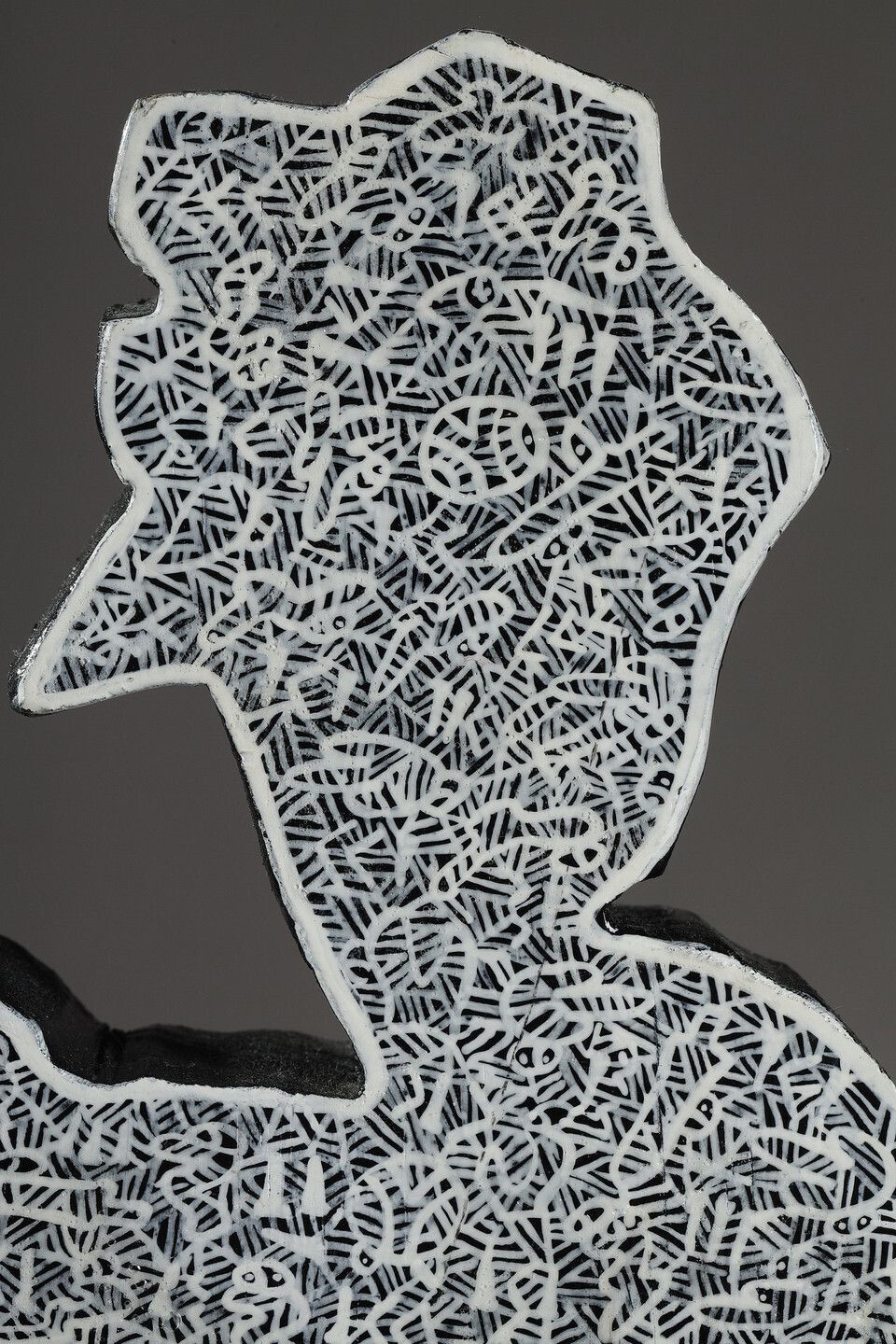 photo vinterior Painted Wood Sculpture, "Djinn" By Mohammad Ariyaei
