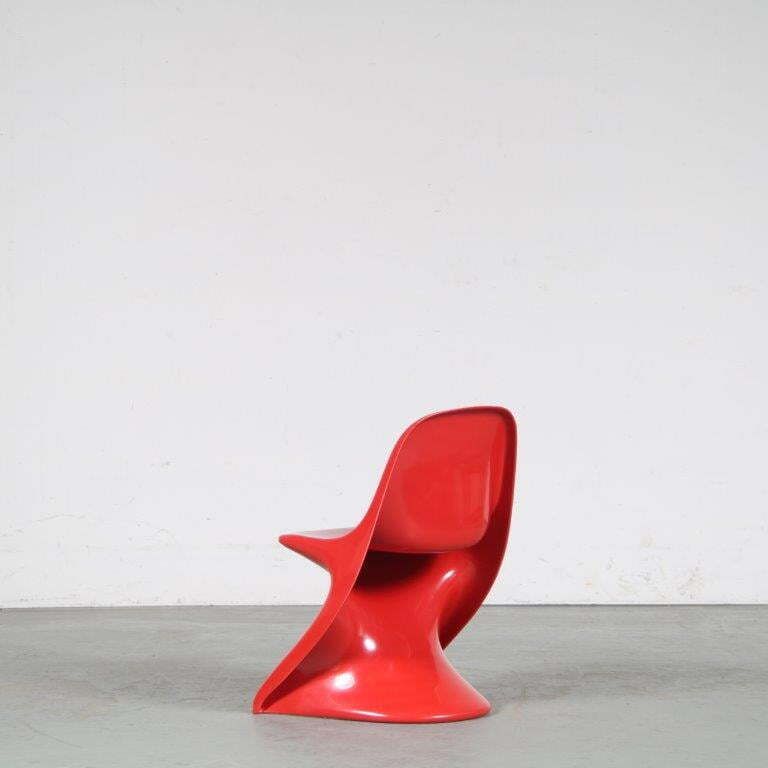photo furniture 2000s Red “Casalino” Children Chair By Alexander Begge For Casala, Germany