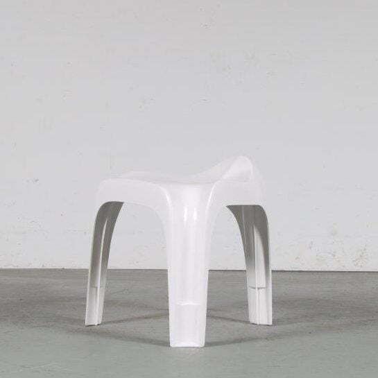 2000s White “Casalino” Stool By Alexander Begge For Casala, Germany – Large Stock!