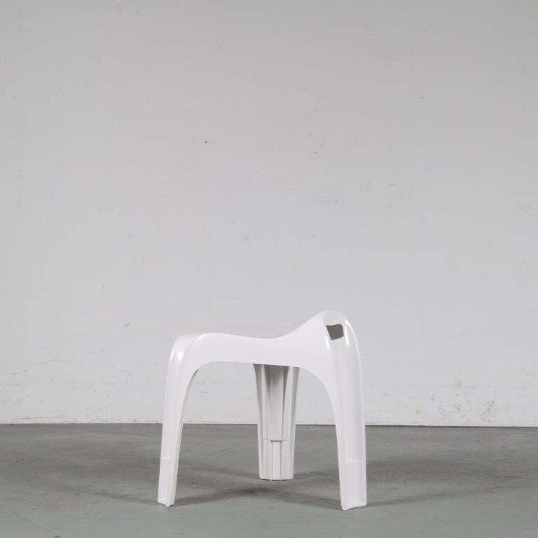 2000s White “Casalino” Stool By Alexander Begge For Casala, Germany – Large Stock! photo Furniture
