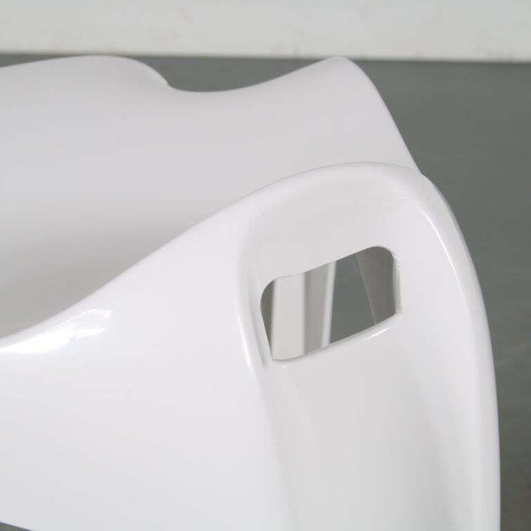 2000s White “Casalino” Stool By Alexander Begge For Casala, Germany – Large Stock! photo buy