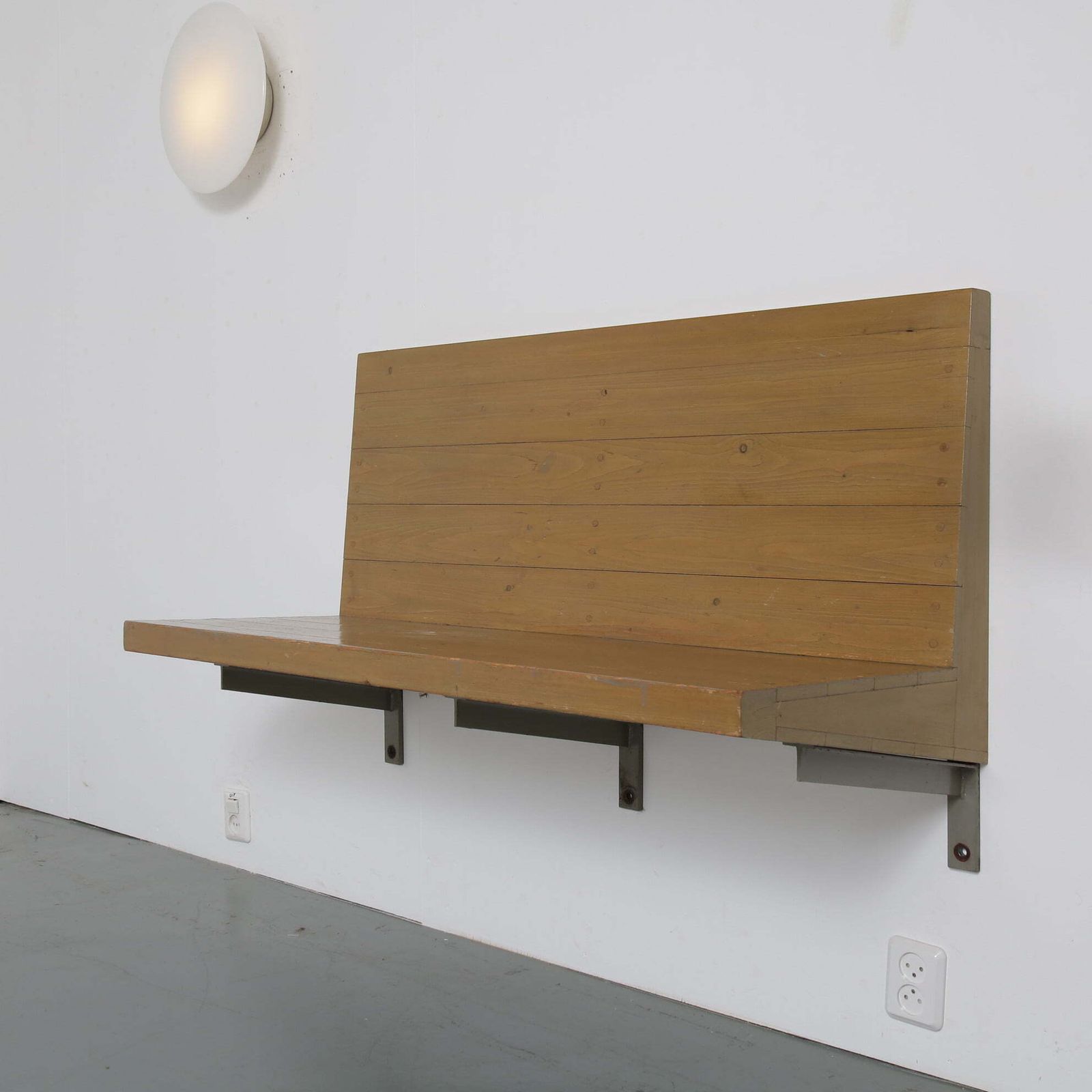 photo for sale Rare Dom Hans Van Der Laan Wall Mounted Bench, Netherlands 1970