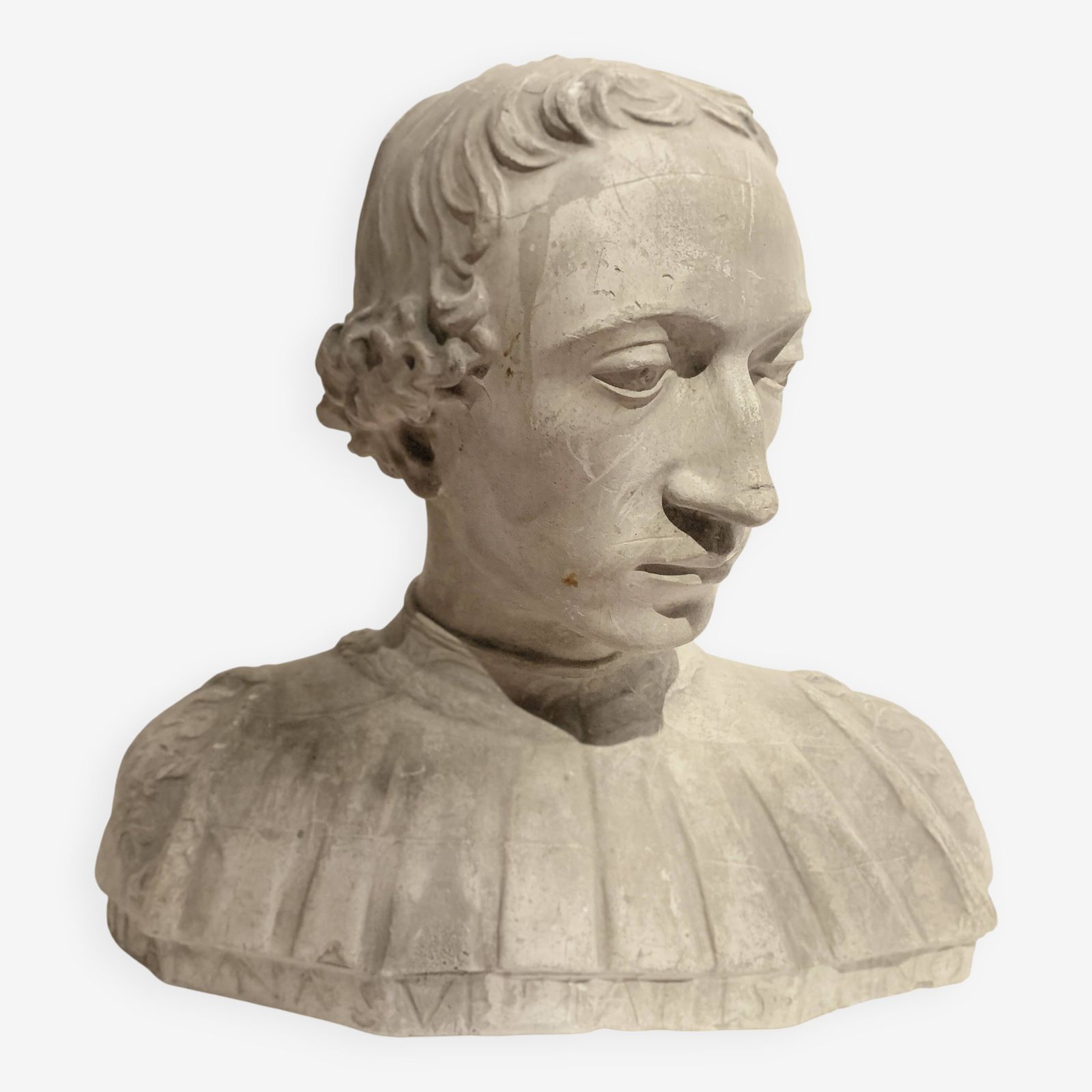 Sculpted Plaster Cast Bust Of A Young Man 20th Century
