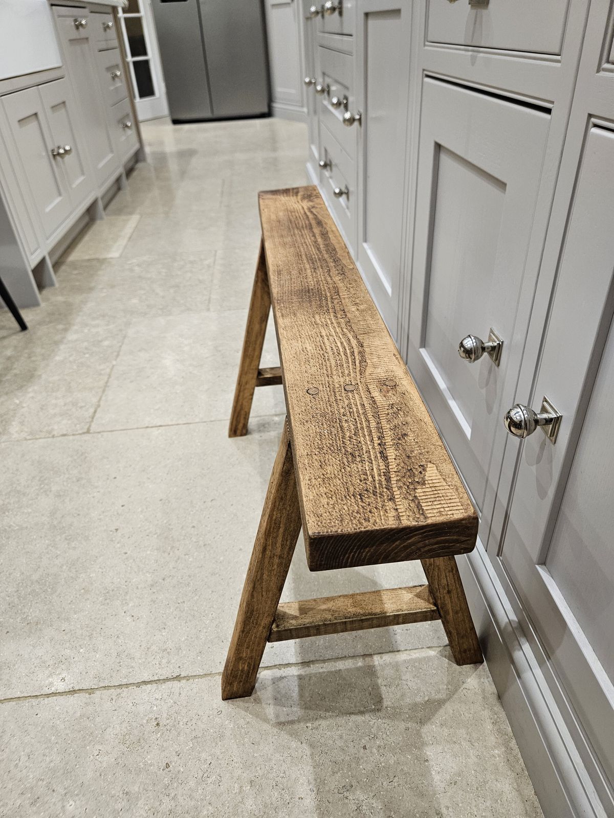 Handcrafted Rustic Trestle Bench photo 89.99